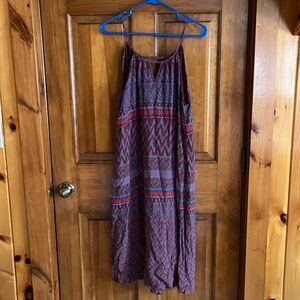 Prana Women's Nari Keyhole Midi Geometric Laurel Dress Size Medium